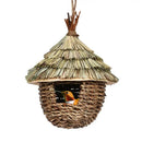 Rustic woven natural grass hummingbird house garden nest house by Decorbites