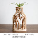 GobekUsa Handcrafted Wooden Vase for Creative Home Decor