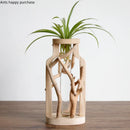 GobekUsa Handcrafted Wooden Vase for Creative Home Decor