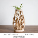 GobekUsa Handcrafted Wooden Vase for Creative Home Decor
