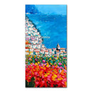 GobekUsa Handmade Abstract City Oil Painting, Modern Wall Art