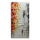 GobekUsa Handmade Abstract City Oil Painting, Modern Wall Art