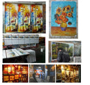GobekUsa Handmade Abstract City Oil Painting, Modern Wall Art