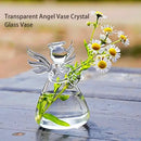 Clear glass angel vase living room home decor