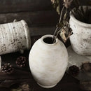 Rustic white speckled handmade ceramic vase living room decor by Decorbites