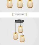 Handmade chinese rattan wicker pendant 3 light set for dining room by Decorbites
