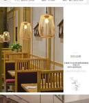 Handmade chinese rattan wicker pendant 3 light set for dining room by Decorbites