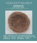 Rustic brown rattan bird nest with eggs living room decor garden set by Decorbites