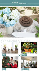 Rustic brown rattan bird nest with eggs living room decor garden set by Decorbites