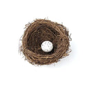 Rustic brown rattan bird nest with eggs living room decor garden set by Decorbites