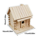 Rustic log cabin handmade wooden bird nest box garden decor by Decorbites