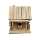 Rustic log cabin handmade wooden bird nest box garden decor by Decorbites
