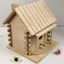 Rustic log cabin handmade wooden bird nest box garden decor by Decorbites
