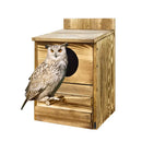 GobekUsa Handmade Wooden Screech Owl House - Outdoor Nesting Box