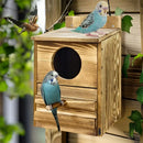 GobekUsa Handmade Wooden Screech Owl House - Outdoor Nesting Box