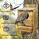 GobekUsa Handmade Wooden Screech Owl House - Outdoor Nesting Box