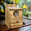 GobekUsa Handmade Wooden Screech Owl House - Outdoor Nesting Box