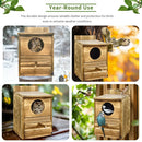 GobekUsa Handmade Wooden Screech Owl House - Outdoor Nesting Box
