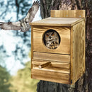 GobekUsa Handmade Wooden Screech Owl House - Outdoor Nesting Box