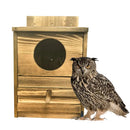 GobekUsa Handmade Wooden Screech Owl House - Outdoor Nesting Box