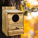 GobekUsa Handmade Wooden Screech Owl House - Outdoor Nesting Box
