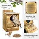 GobekUsa Handmade Wooden Screech Owl House - Outdoor Nesting Box