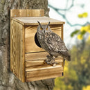 GobekUsa Handmade Wooden Screech Owl House - Outdoor Nesting Box