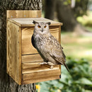 GobekUsa Handmade Wooden Screech Owl House - Outdoor Nesting Box