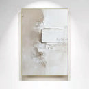 GobekUsa Handpainted Abstract Beige & White Oil Paintings Set