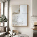 GobekUsa Handpainted Abstract Beige & White Oil Paintings Set