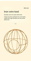 Handwoven grass bird cage hut with heart entrance for garden by Decorbites
