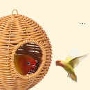 Handwoven grass bird cage hut with heart entrance for garden by Decorbites