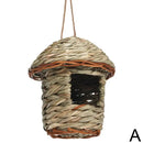 Handwoven straw bird nest with hanging rope for garden decor by Decorbites