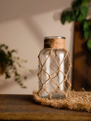GobekUsa Hanging Glass Vase with Hemp Rope - Rustic Home Decor