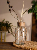GobekUsa Hanging Glass Vase with Hemp Rope - Rustic Home Decor