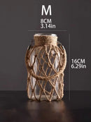 GobekUsa Hanging Glass Vase with Hemp Rope - Rustic Home Decor