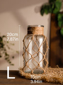 GobekUsa Hanging Glass Vase with Hemp Rope - Rustic Home Decor