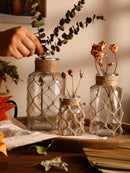 GobekUsa Hanging Glass Vase with Hemp Rope - Rustic Home Decor
