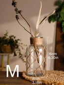 GobekUsa Hanging Glass Vase with Hemp Rope - Rustic Home Decor