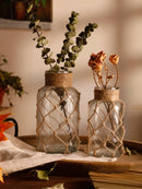 GobekUsa Hanging Glass Vase with Hemp Rope - Rustic Home Decor