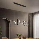GobekUsa Heart and Line Island Metal Pendant Light - Artistic LED Ceiling Fixture for Dining Room