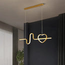 GobekUsa Heart and Line Island Metal Pendant Light - Artistic LED Ceiling Fixture for Dining Room