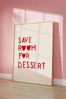 Modern gold framed heart red quote wall art set kitchen decor by Decorbites