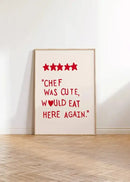 Modern gold framed heart red quote wall art set kitchen decor by Decorbites