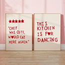 Modern gold framed heart red quote wall art set kitchen decor by Decorbites