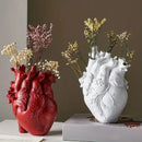 Anatomical heart shape resin vase set living room decor by Decorbites