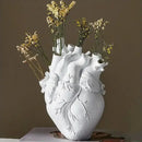 Anatomical heart shape resin vase living room decor by Decorbites