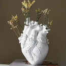 Anatomical heart shape resin vase living room decor by Decorbites