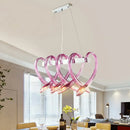 GobekUsa Heart Shaped Crystal Glass LED Hanging Light Fixture - Perfect for Restaurants