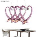 GobekUsa Heart Shaped Crystal Glass LED Hanging Light Fixture - Perfect for Restaurants